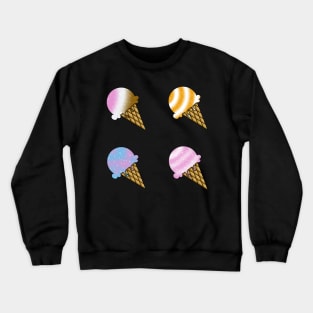 4 Flavor Ice Cream Pattern Crewneck Sweatshirt